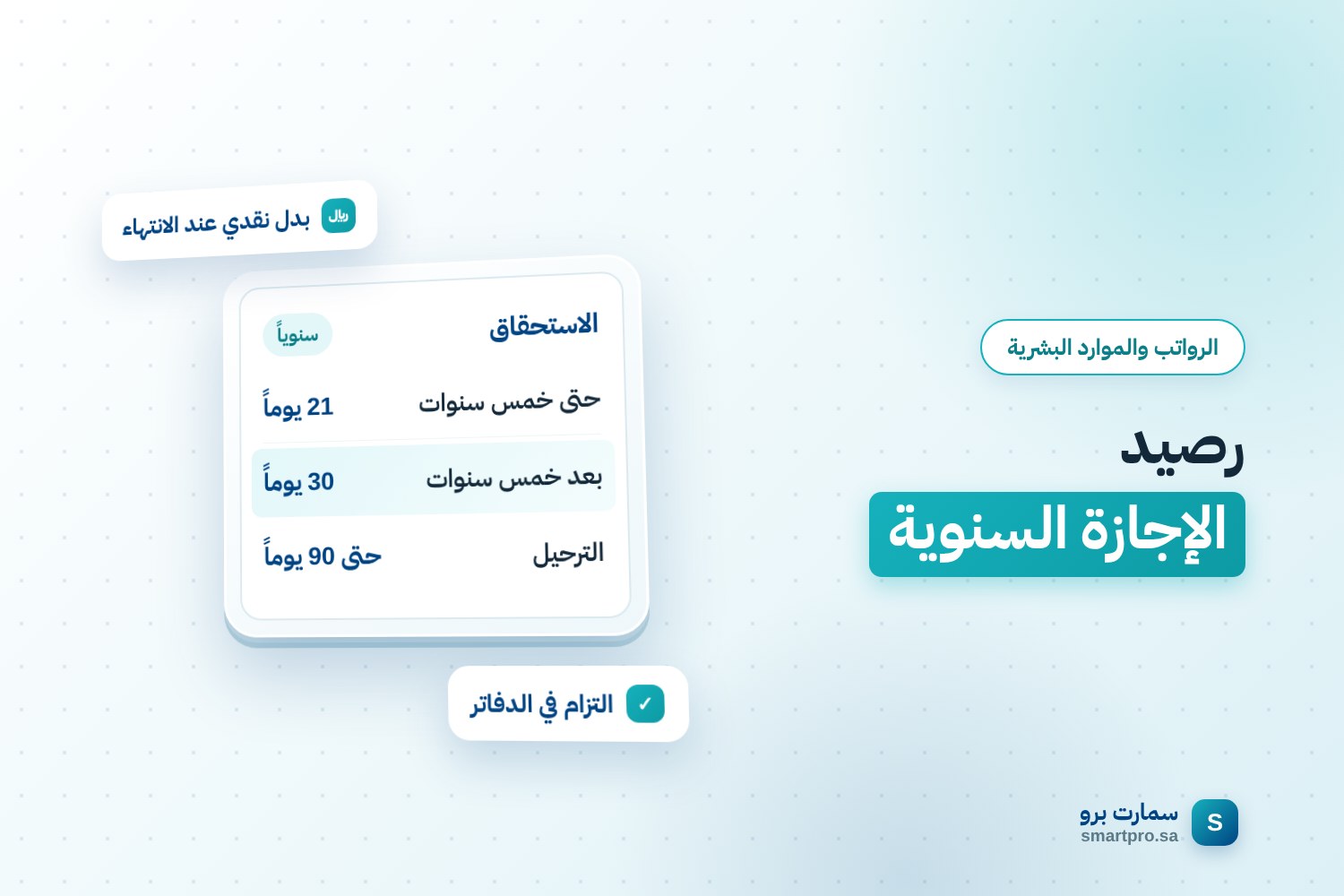 غلاف مقال الإجازة السنوية: بطاقة تعرض الاستحقاق وحدود الترحيل