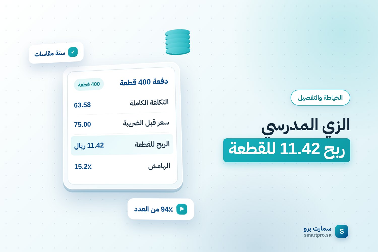 الزي المدرسي ربح 11.42 للقطعة — دفعة 400 قطعة