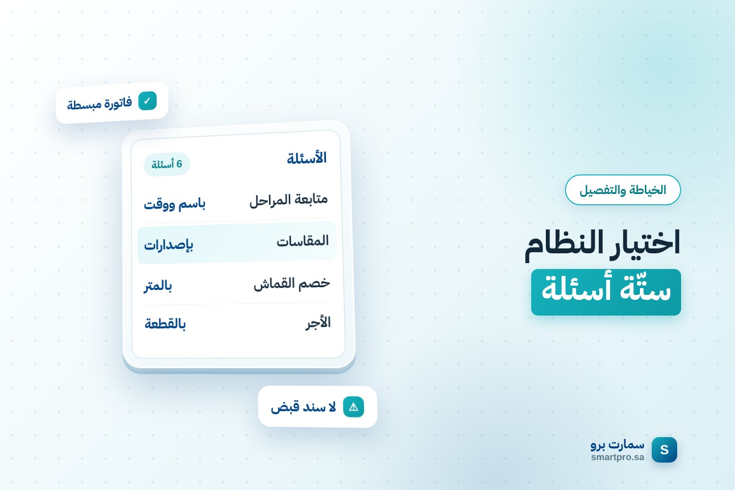 اختيار النظام ستّة أسئلة — الأسئلة